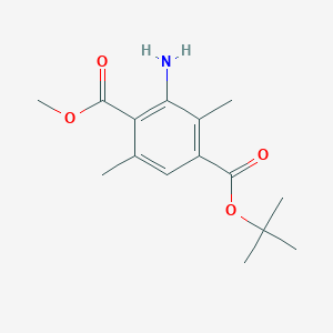 molecular formula C15H21NO4 B8347880 1-Tert-butyl 4-methyl 3-amino-2,5-dimethylterephthalate 