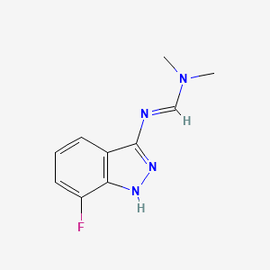 molecular formula C10H11FN4 B8347928 N'-(7-fluoro-1H-indazol-3-yl)-N,N-dimethylmethanimidamide 