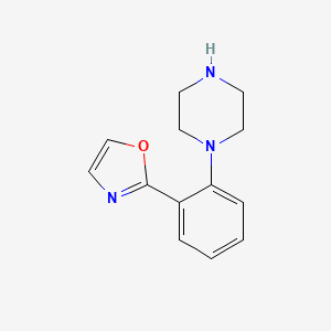 molecular formula C13H15N3O B8347984 1-(2-Oxazol-2-ylphenyl)piperazine 