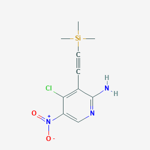4-Chloro-5-nitro-3-((trimethylsilyl)ethynyl)pyridin-2-amine