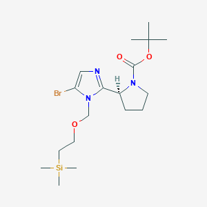 (S)-tert-butyl 2-(5-bromo-1-((2-(trimethylsilyl)ethoxy)methyl)-1H-imidazol-2-yl)pyrrolidine-1-carboxylate