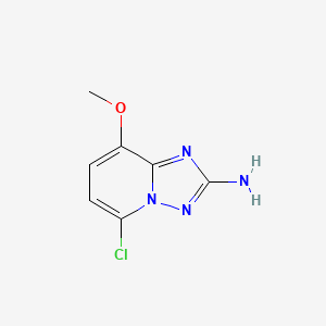 molecular formula C7H7ClN4O B8348214 2-Amino-5-chloro-8-methoxy[1,2,4]triazolo[1,5-a]pyridine 