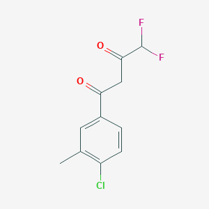 molecular formula C11H9ClF2O2 B8348233 1,3-Butanedione, 1-(4-chloro-3-methylphenyl)-4,4-difluoro- 