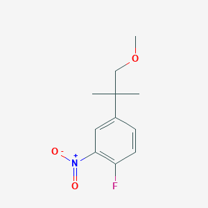 Fluoro-4-(1-methoxy-2-methylpropan-2-yl)-2-nitrobenzene