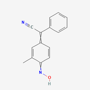 molecular formula C15H12N2O B8348309 (4-Hydroxyimino-3-methyl-cyclohexa-2,5-dienylidene)-phenylacetonitrile 