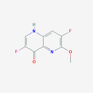 molecular formula C9H6F2N2O2 B8348345 3,7-difluoro-6-methoxy-1H-1,5-naphthyridin-4-one 