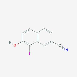 molecular formula C11H6INO B8348365 7-Hydroxy-8-iodo-2-naphthalenecarbonitrile 