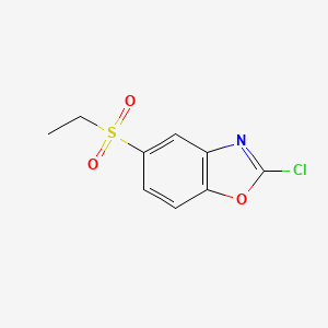 molecular formula C9H8ClNO3S B8348367 2-Chloro-5-ethanesulfonyl-benzoxazole CAS No. 890709-11-2