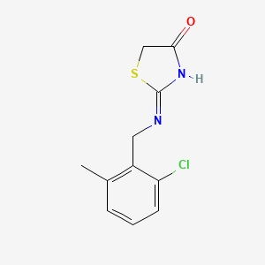 molecular formula C11H11ClN2OS B8348394 2-(2-Chloro-6-methylbenzylamino)-thiazol-4-one CAS No. 879324-15-9