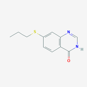 molecular formula C11H12N2OS B8348461 7-Propylsulfanyl-quinazolin-4-one 