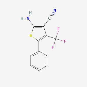 molecular formula C12H7F3N2S B8348467 2-Amino-3-cyano-4-trifluoromethyl-5-phenylthiophene CAS No. 354812-01-4