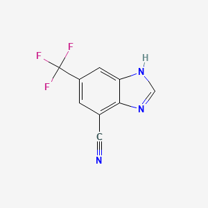 molecular formula C9H4F3N3 B8348475 1H-Benzimidazole-7-carbonitrile, 5-(trifluoromethyl)- 