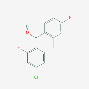 molecular formula C14H11ClF2O B8348482 (4-Chloro-2-fluorophenyl)(4-fluoro-2-methylphenyl)methanol 