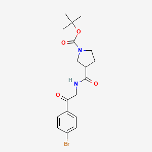 molecular formula C18H23BrN2O4 B8348540 3-[2-(4-Bromo-phenyl)-2-oxo-ethylcarbamoyl]-pyrrolidine-1-carboxylic acid tert-butyl ester 