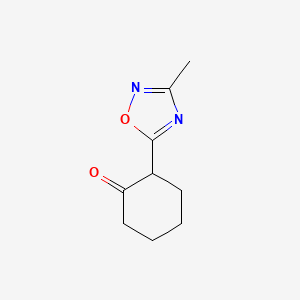 molecular formula C9H12N2O2 B8348583 2-(3-Methyl-[1,2,4]oxadiazol-5-yl)-cyclohexanone 