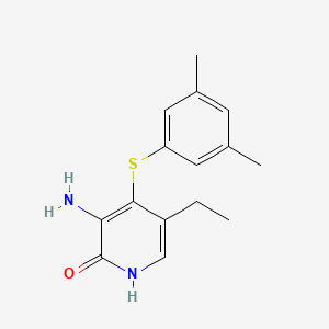 2(1H)-Pyridinone, 3-amino-4-((3,5-dimethylphenyl)thio)-5-ethyl-