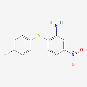molecular formula C12H9FN2O2S B8348643 2-(4-Fluorophenylthio)-5-nitroaniline 
