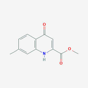 molecular formula C12H11NO3 B8348687 7-Methyl-4-hydroxy-2-methoxycarbonylquinoline 