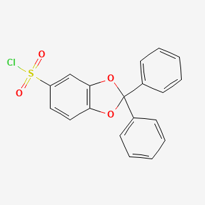 molecular formula C19H13ClO4S B8348718 2,2-Diphenyl-benzo[1,3]dioxole-5-sulfonyl chloride 