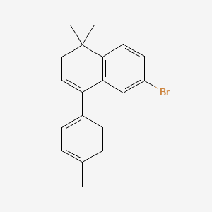 molecular formula C19H19Br B8348728 6-Bromo-1,1-dimethyl-4-p-tolyl-1,2-dihydronaphthalene 