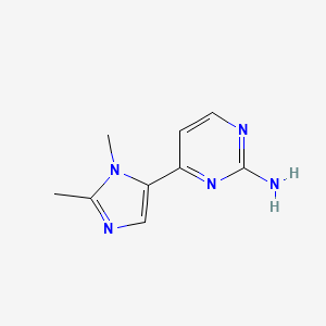 molecular formula C9H11N5 B8348781 2-Amino-4-(1,2-dimethylimidazol-5-yl)pyrimidine 