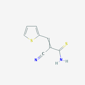 molecular formula C8H6N2S2 B8348786 2-Cyano-3-thiophen-2-yl-thioacrylamide 