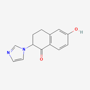 molecular formula C13H12N2O2 B8348819 2-(1-imidazolyl)-3,4-dihydro-6-hydroxy-1(2H)-naphthalenone 