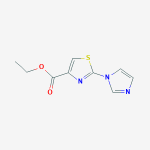 molecular formula C9H9N3O2S B8348849 Ethyl 2-imidazol-1-yl-thiazole-4-carboxylate 