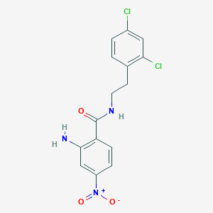 molecular formula C15H13Cl2N3O3 B8348877 2-Amino-N-[2-(2,4-dichlorophenyl)ethyl]-4-nitrobenzamide 