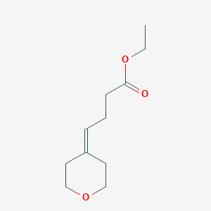 molecular formula C11H18O3 B8348890 4-(Tetrahydropyran-4-ylidene)butanoic acid ethyl ester 