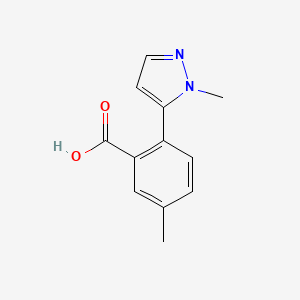 molecular formula C12H12N2O2 B8348920 5-Methyl-2-(1-methyl-1H-pyrazol-5-yl)benzoic acid 