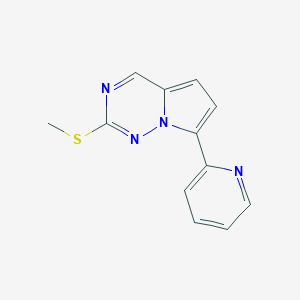 molecular formula C12H10N4S B8348929 2-(Methylsulfanyl)-7-(pyridin-2-yl)pyrrolo[2,1-f][1,2,4]triazine CAS No. 1233186-32-7