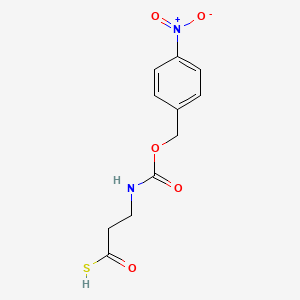 molecular formula C11H12N2O5S B8349063 3-p-Nitrobenzyloxycarbonylaminothiopropionic acid 