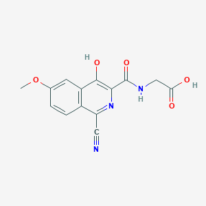 molecular formula C14H11N3O5 B8349148 [(1-Cyano-4-hydroxy-6-methoxy-isoquinoline-3-carbonyl)-amino]-acetic acid 