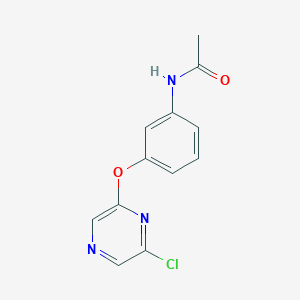 molecular formula C12H10ClN3O2 B8349244 2-Chloro-6-(3-acetamidophenyl-oxy)-pyrazine 