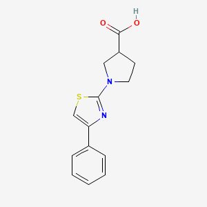 molecular formula C14H14N2O2S B8349269 1-(4-Phenylthiazol-2-yl)pyrrolidine-3-carboxylic acid 