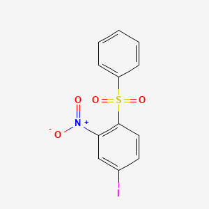 molecular formula C12H8INO4S B8349277 4-Iodo-2-nitro-1-(phenylsulfonyl)-benzene 