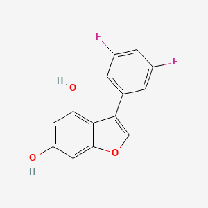molecular formula C14H8F2O3 B8349318 3-(3,5-Difluorophenyl)-1-benzofuran-4,6-diol 