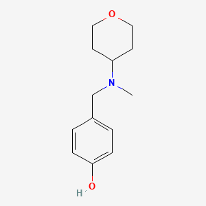 molecular formula C13H19NO2 B8349348 N-methyl-N-(tetrahydropyran-4-yl)-4-hydroxybenzylamine 