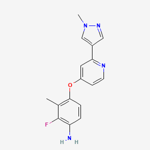 molecular formula C16H15FN4O B8349349 2-fluoro-3-methyl-4-(2-(1-methyl-1H-pyrazol-4-yl) pyridin-4-yloxy)aniline 