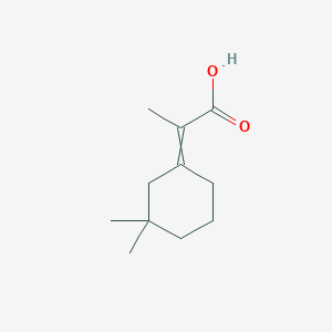 molecular formula C11H18O2 B8349372 2-(3,3-Dimethylcyclohexylidene)propionic acid 