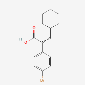 molecular formula C15H17BrO2 B8349380 2-(4-Bromophenyl)-3-cyclohexylprop-2-enoic acid 