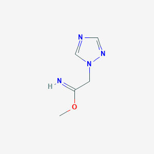 molecular formula C5H8N4O B8349399 1-Imino-2-(1,2,4-triazol-1-yl)ethyl Methyl Ether 