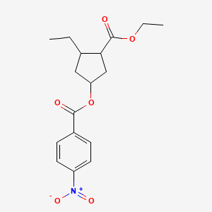 molecular formula C17H21NO6 B8349406 3-(Ethoxycarbonyl)-4-ethylcyclopentyl 4-nitrobenzoate 