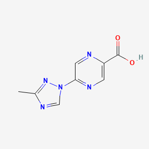 molecular formula C8H7N5O2 B8349463 5-(3-Methyl-1H-1,2,4-triazol-1-yl)pyrazine-2-carboxylic acid 