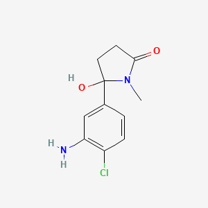 molecular formula C11H13ClN2O2 B8349495 5-(3-Amino-4-chlorophenyl)-5-hydroxy-1-methyl-2-pyrrolidone 