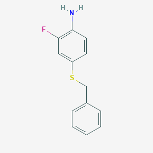 molecular formula C13H12FNS B8349521 4-(Benzylsulfanyl)-2-fluoroaniline 