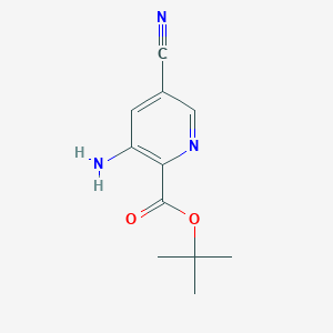 molecular formula C11H13N3O2 B8349540 3-Amino-5-cyano-pyridine-2-carboxylic acid tert-butyl ester 