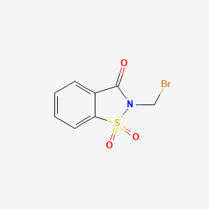 molecular formula C8H6BrNO3S B8349555 2-(Bromomethyl)-3-oxo-2,3-dihydro-1,2-benzisothiazole 1,1-dioxide 