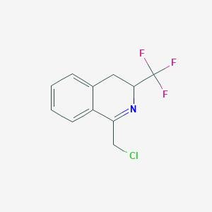 molecular formula C11H9ClF3N B8349725 1-Chloromethyl-3-trifluoromethyl-3,4-dihydro-isoquinoline 